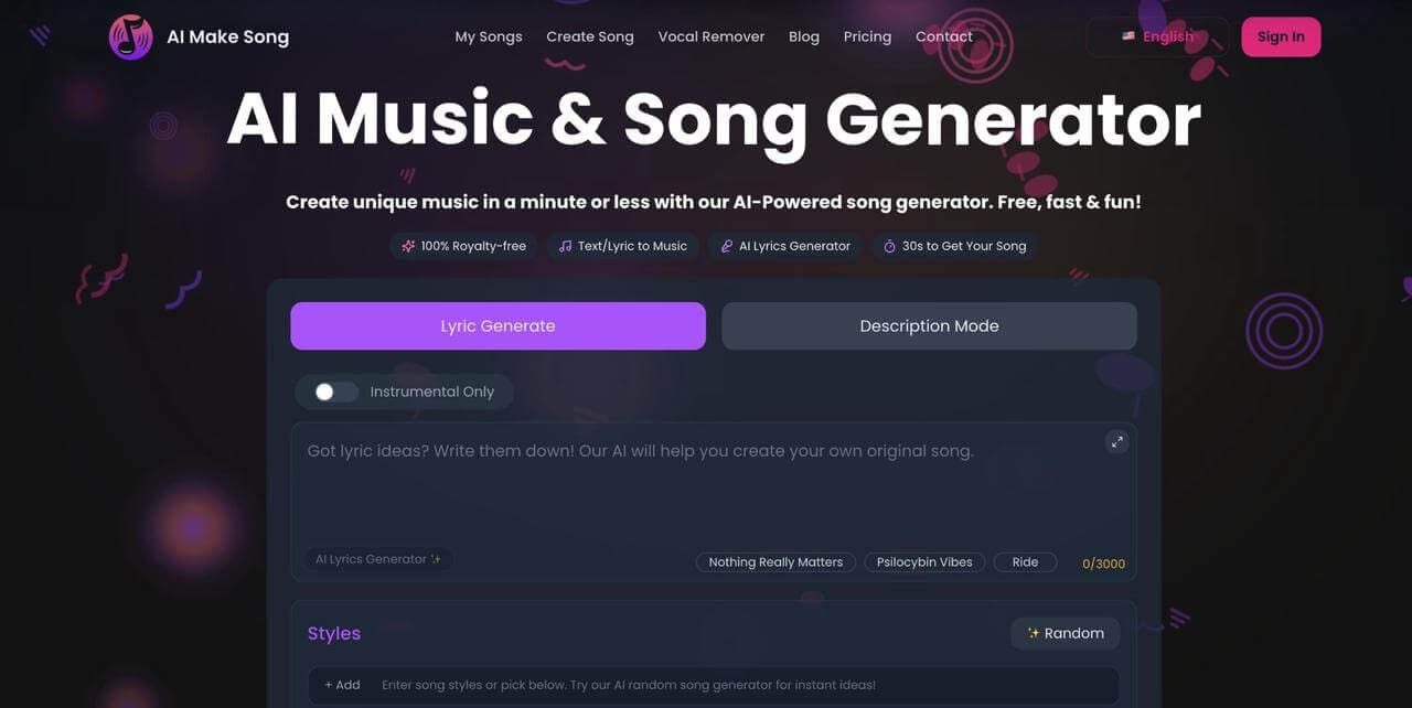 AI Make Song首頁