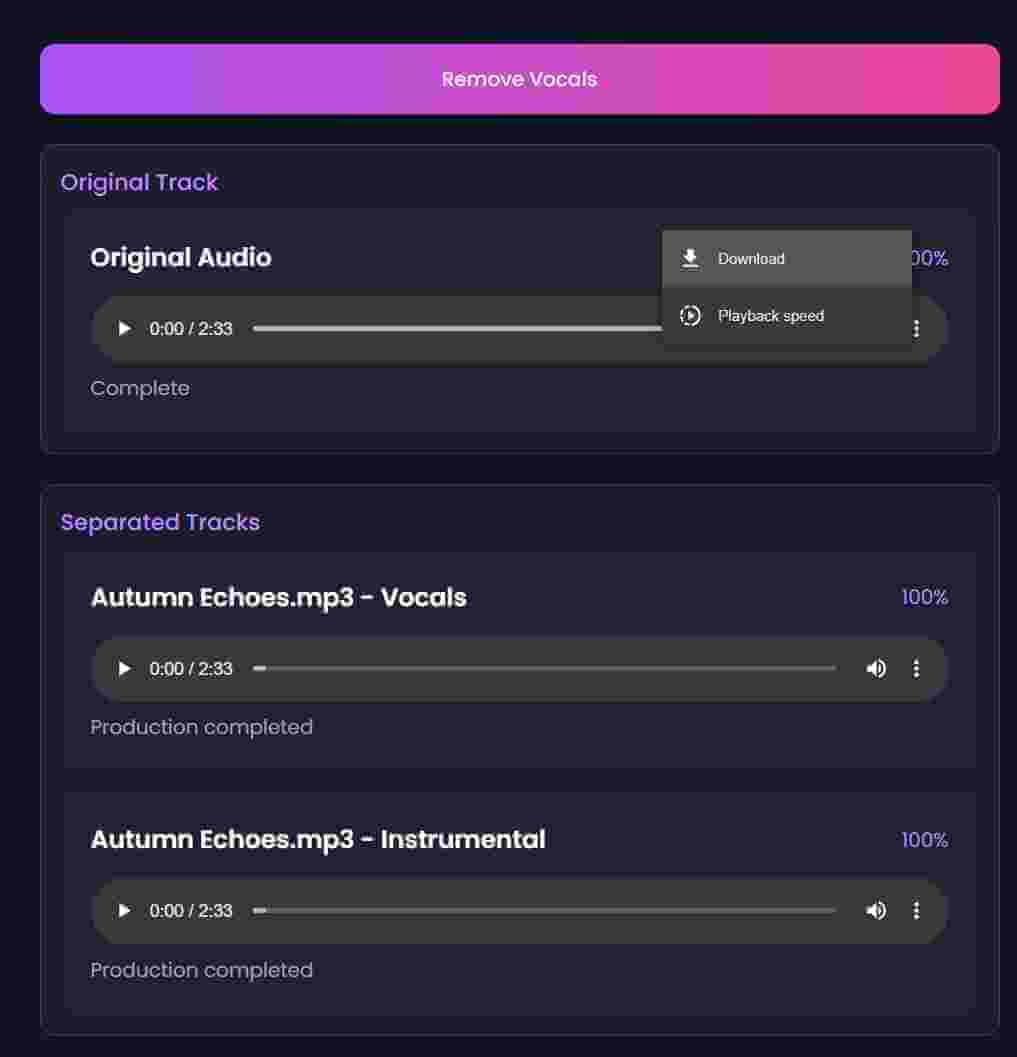 AI Vocal Removal